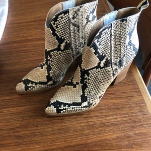 Marc Fisher snakeskin booties